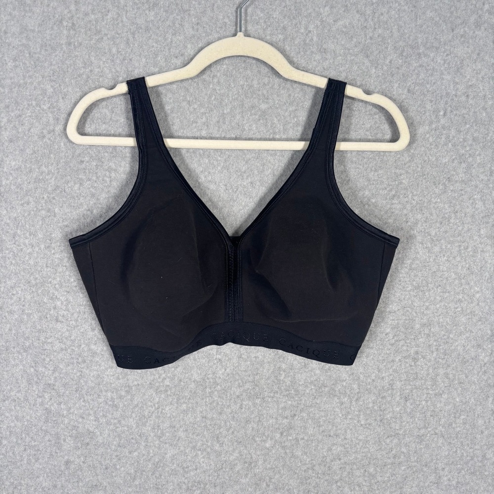 Cacique Bra 40DDD Black Unlined Full Coverage No Wire Free Comfort Straps‎